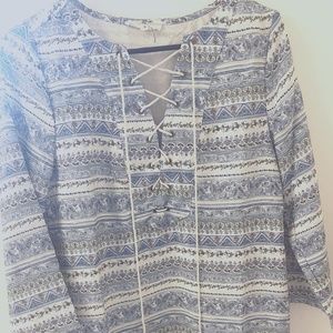 Lace up summer shift dress